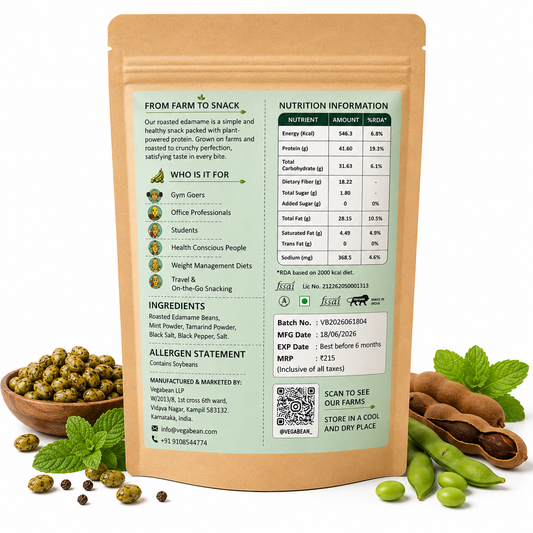 VegaBean Roasted Edamame – Mint Masti (110g)