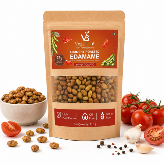 VegaBean Roasted Edamame – Tangy Tomato (110g)