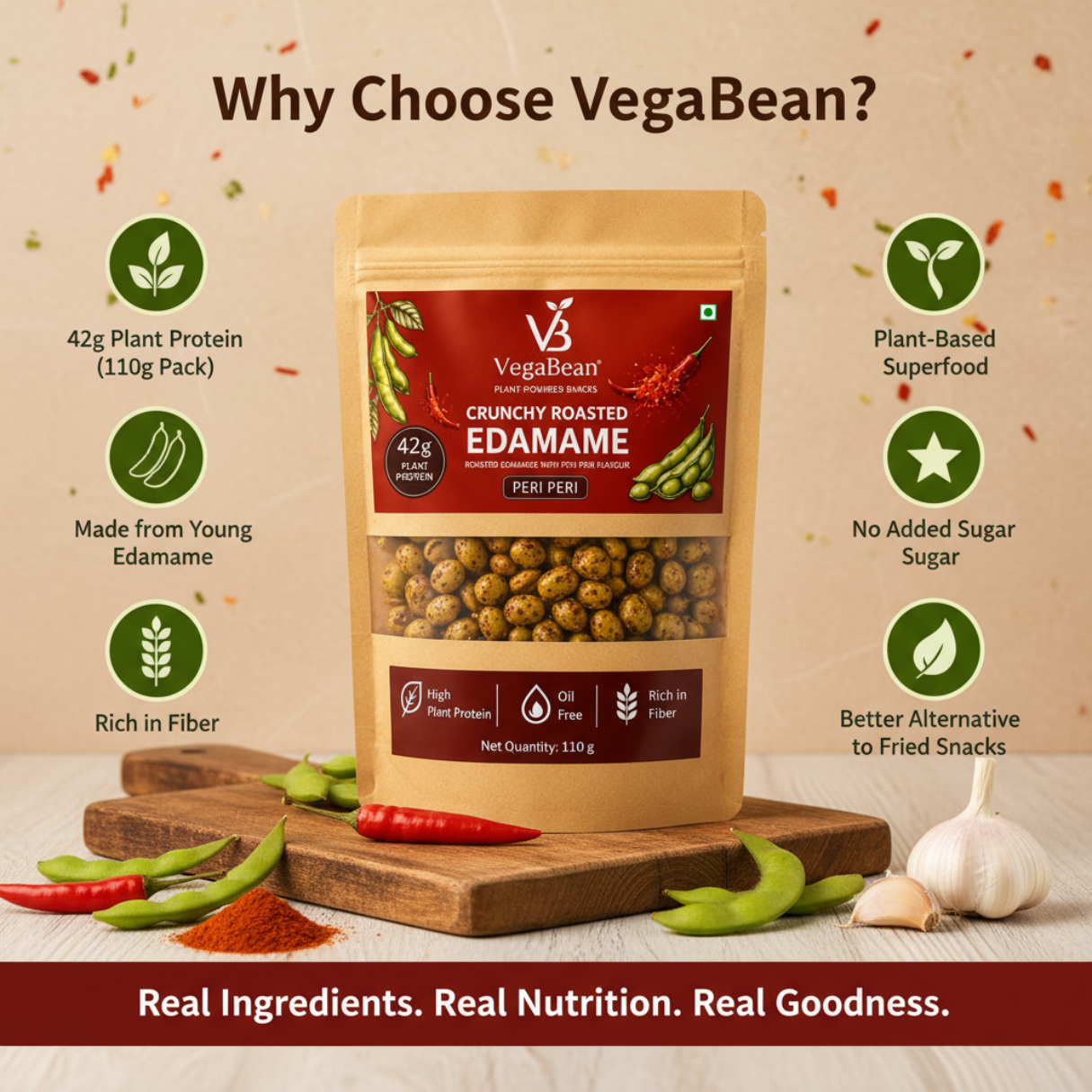 VegaBean Roasted Edamame – Peri Peri (110g)