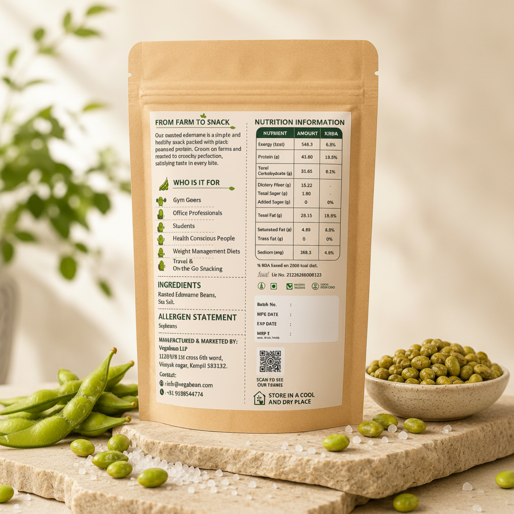 VegaBean Roasted Edamame – Classic Sea Salt (110g)
